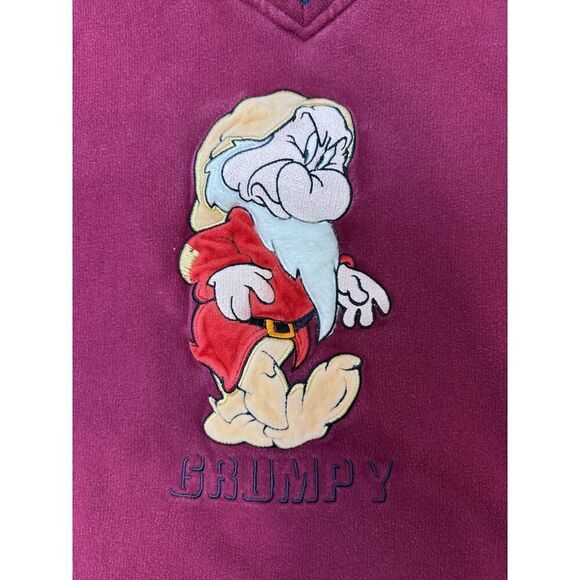Vintage Disney Classics Grumpy Snow White Sweatshirt Embroidered Size Large - Picture 3 of 11